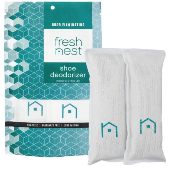 Fresh Nest Shoe Deodorizer (2-Pack) - Odor Eliminator, Freshener for Sneakers, Gym Bags, and Lockers

