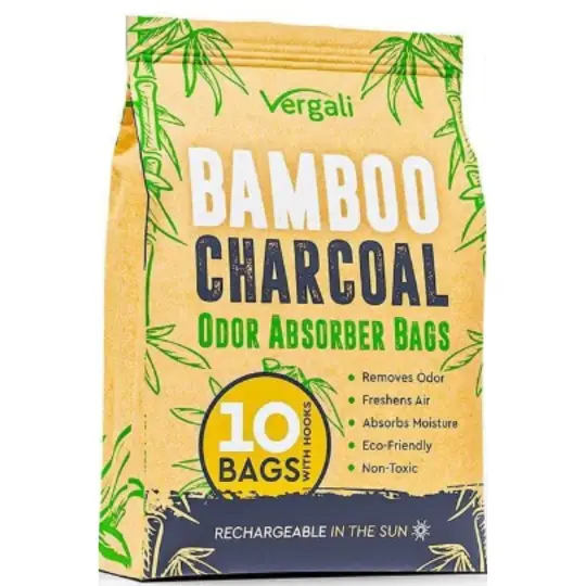 Best air fresheners for gym lockers-Bamboo Charcoal Bags Odor Absorber 10x100g w Hooks
